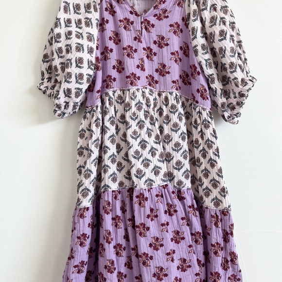 EUC Zara Girls Contrasting Floral Print Cotton Gauze Boho Dress 6yrs - Picture 3 of 5
